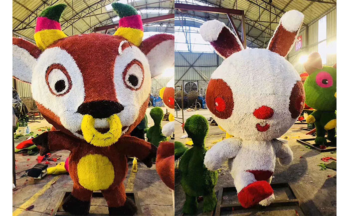 十二生肖仿真絹花卡通造型，龍和羊